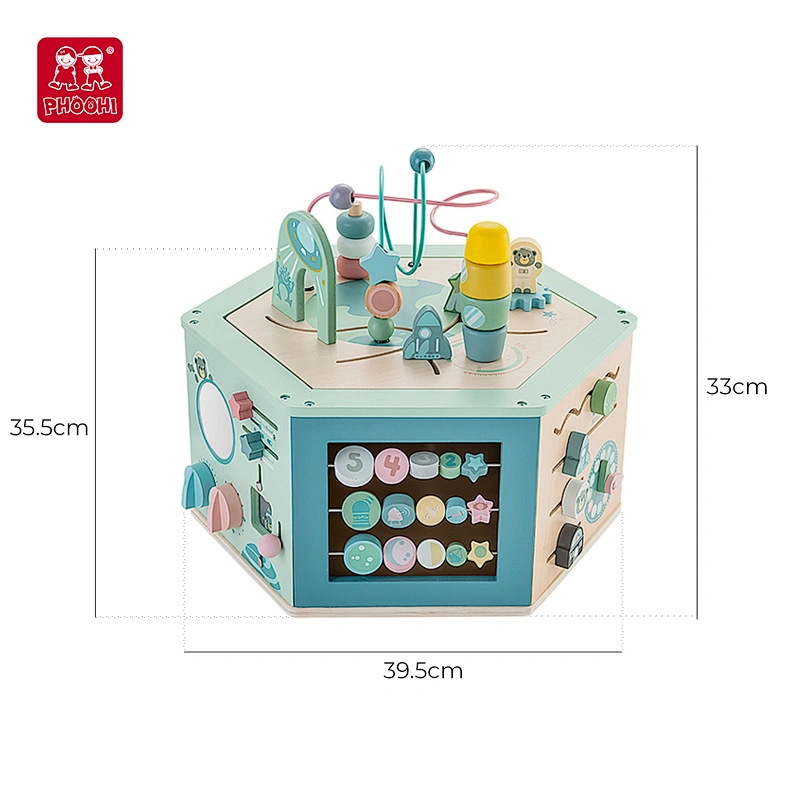 Wooden activity cube