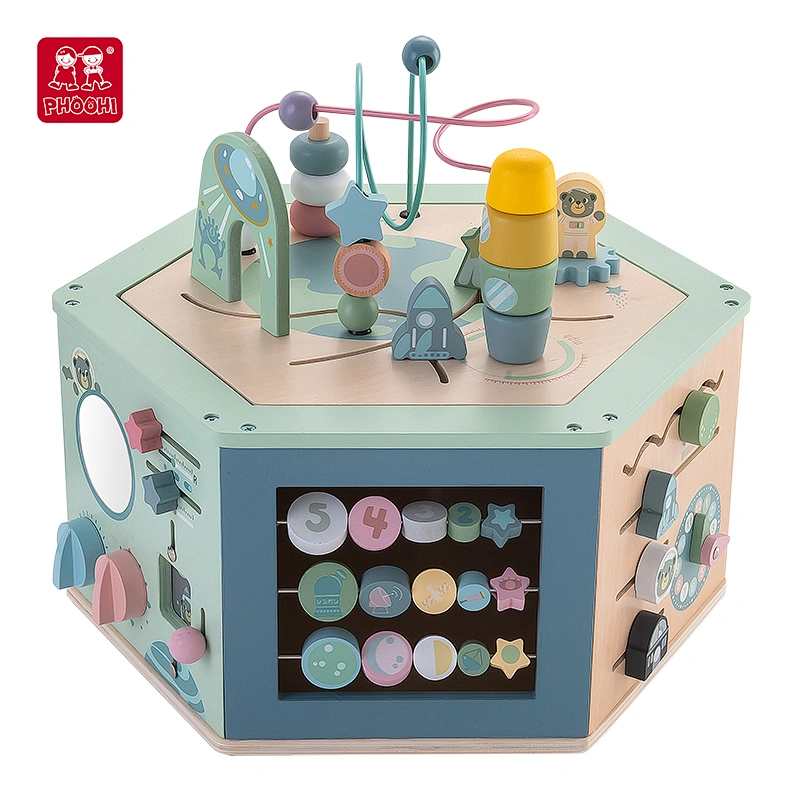 Wooden activity cube